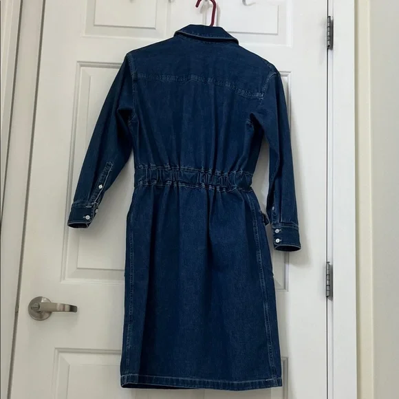 J. Crew Dark Blue Denim Utility Dress size 0 - Picture 5 of 6